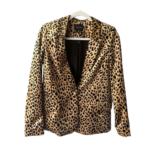 Scotch & Soda Velvet Leopard Cheetah Plush Print Blazer Suit Coat Jacket Small - Picture 3 of 14
